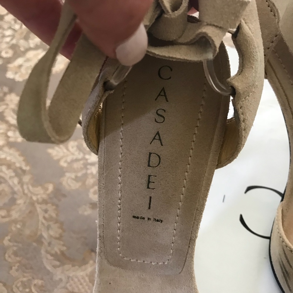 Casadei Beige Suede Sandals - Picture 2 of 8